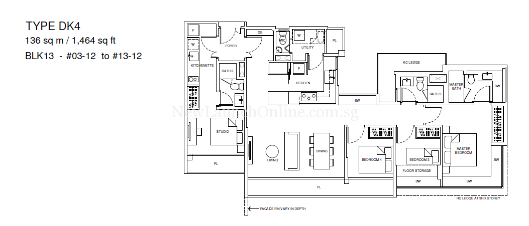 Coco Palms 4 Bedroom Dual Key Floor Plan Type Dk4 Sg